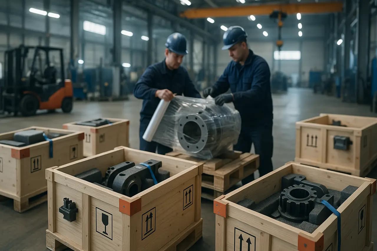 Maschinen verpacken & kennzeichnen für sicheren Transport
